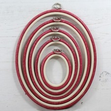 Nurge Embroidery Flexi Hoop Cross Stitch Oval Display Red in 5 Sizes