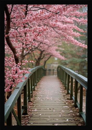 Vibrant cherry blossom framed - vibrant,