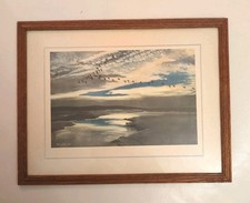 Framed Print "Brent Geese Flighting" By Peter Scott H30 W39 cm
