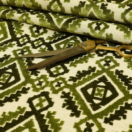 Green large kilim - green, velvet