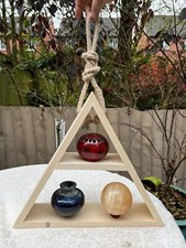 Wooden Pyramid Shelving Shelves Unit Suitable Freestanding Reclaimed Wood Rope