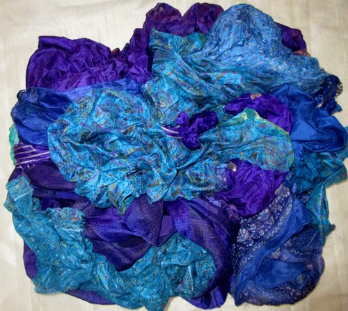 Lot pure silk antique - lot, vintage