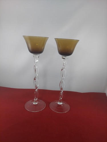 Candle holder twisted clear - candle,