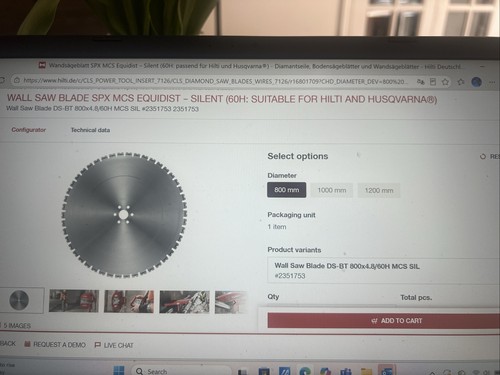 Hilti wall saw blade - saw,