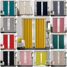 Blackout Eyelet Curtains Black