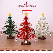 Christmas Tree Ornament Wooden Xmas Tree Table Desk Decoration for Party Bar