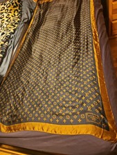 Louis Vuitton Monogram Large Brown and Black Scarf Shawl Silk