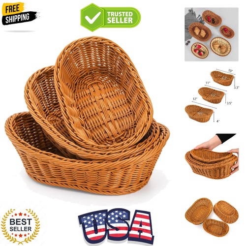 Durable piece wicker basket - 3-piece,