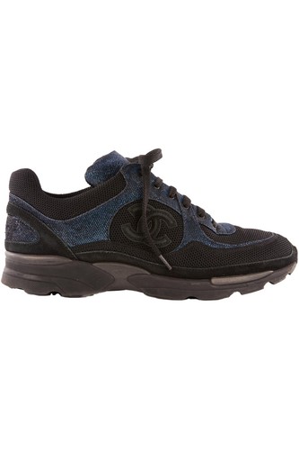 Chanel blue fabric sneakers - chanel,
