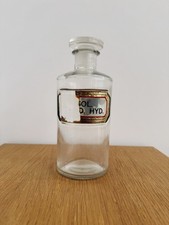 Antique Clear Glass Chemists Apothecary Bottle with Stopper