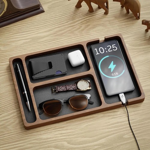Wooden valet tray desk - valet,
