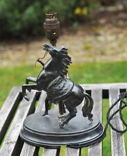 Antique/Vintage Early 20 cent Marly Horse Spelter Table Lamp - Wonderful Patina
