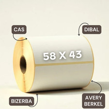 Label 58x43mm Scale Labels 8, 16, 24, 44 Rolls CAS, Dibal, Bizerba, Avery Berkel