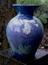 A Highland Stoneware VASE  - DARK IRIS pattern - SIGNED