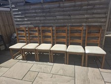 Set of 6 Solid Oak Dining