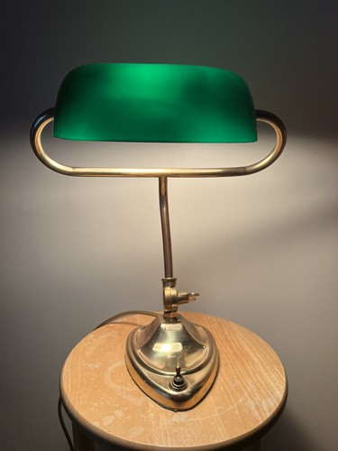 Vintage brass green - green, glass