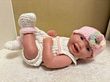Newborn Berenguer Boutique Doll (Preloved) Pink/White Outfit & Adoption Cert