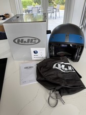 HJC Open Face V31 Jet Motorcycle Helmet Matt Grey / Blue Ace SIZE XL