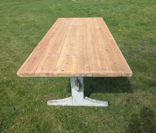 Vintage pine refectory table - refectory,