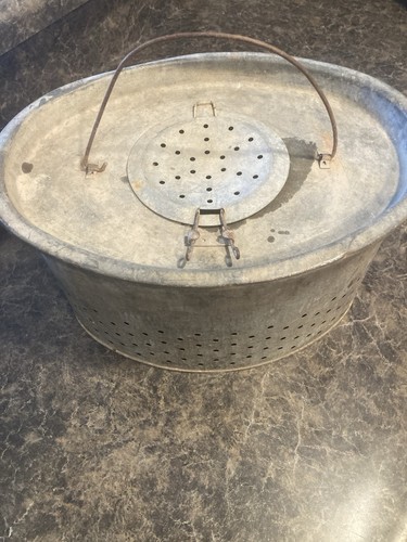 Vintage fishing bait bucket - bait,