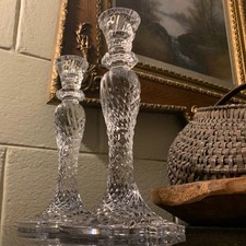 Waterford Crystal Seahorse Collection 10" Sea Jewel Candlestick Pair - Pristine