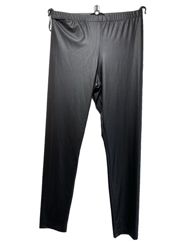 Black pvc leggings - black, stretchy