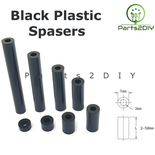 Black plastic nylon spacers - nylon, id