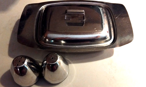 Vintage stainless steel butter - vintage,