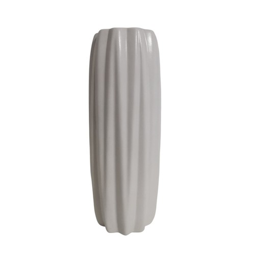 Ikea white ribbed vase 22cm - ribbed,