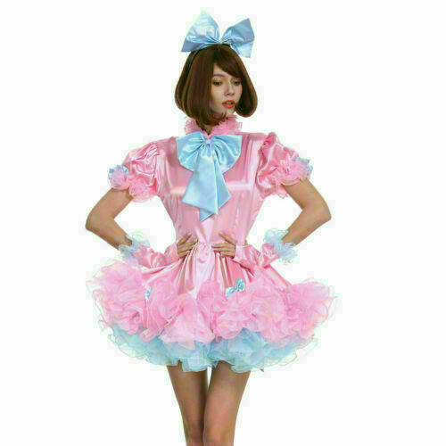 Lockable pink sissy maid - maid, satin