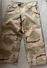 Genuine US Army Desert DCU Camo Goretex ECWCS Waterproof Trousers Large Regular
