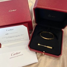 Cartier Love Bracelet 18k Yellow Gold Size 15 with Box plus Auth Certificate