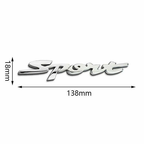 Silver sport car badge sticker - silver,