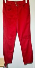 Ladies Womens Olsen Red Straight Leg Jeans Size 8 Diamanté Detail