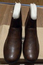 New Cushion-walk Flexible Comfort Tan Brown Wedge Chelsea Boots Size 6 EU 39