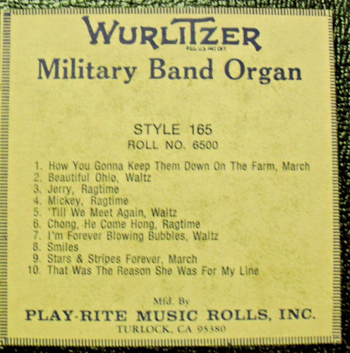 Wurlitzer 165 band organ - 165,