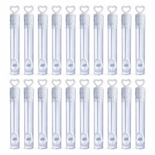 24x Heart Bubble Tubes White