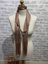 M&CO BNWT scarflace necklace scarf metallic rose gold oblong S1571
