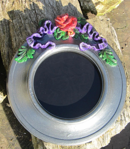 Black scrying mirror - black,