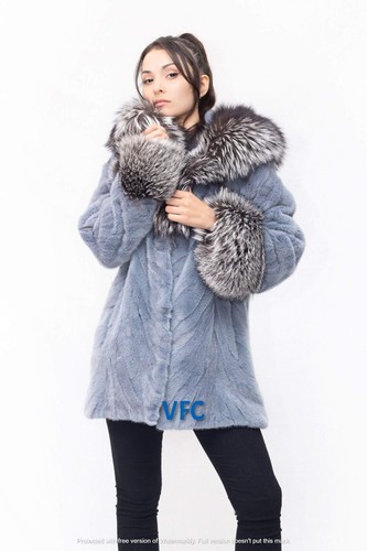 Baby blue mink coat - mink,