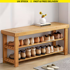 3-Tier Wood Shoe Rack Cabinet