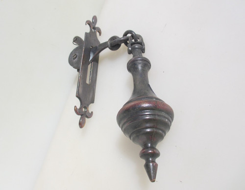 Victorian brass door bell - brass, pull