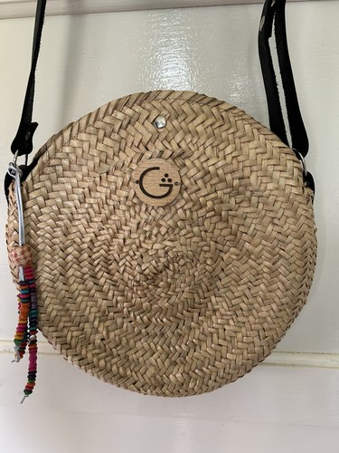 Rattan wicker crossbody - rattan,