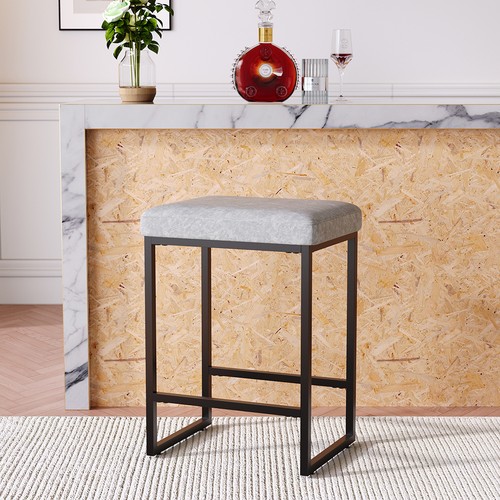 1pc grey bar - stool, leather