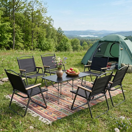 Camping table and chairs - and, set