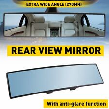 270MM Clip-On Car Rear View Mirror Universal Wide Angle Interior Blue Tint Large