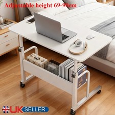 Mobile Over Bed Chair Table Hospital Overbed Height Adjustable Laptop Tray Stand