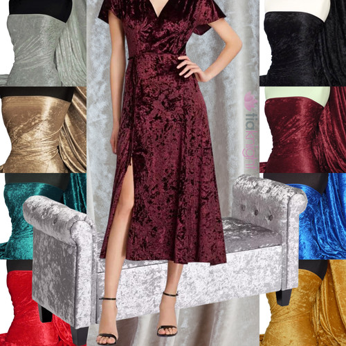 Crushed velvet craft dress - velvet,
