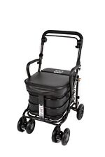 Prestige Walking /Shopping Trolley with Seat & Armrest - BLACK FULLY ASSEMBLED!