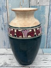 Handmade Pottery Vase-Greek?-Abstract Leaf Pattern-Decorative Ornament-21 cm